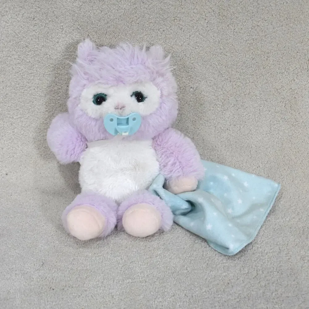 Baby Plush Bear Animated Stuffed Animal Little Live Eyes Open & Close Pacifier